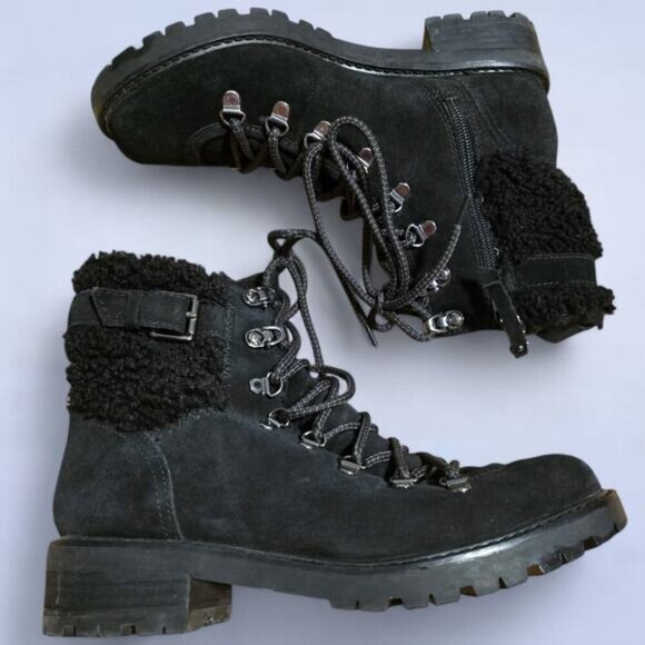 Women's Black Lace-Up Ankle Boots - Picture 2 of 8